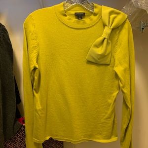 Ann Taylor | Chartreuse Sweater w/removable sateen bow